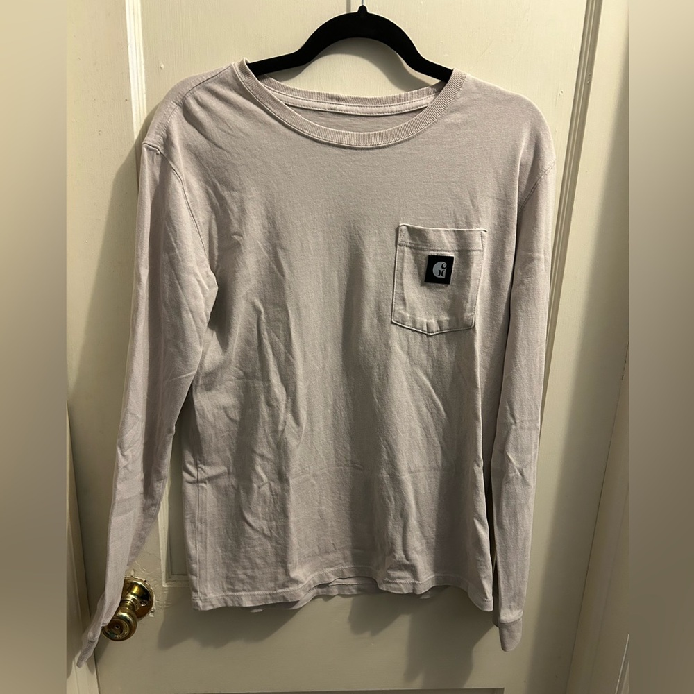 Hurley long sleeve light tan tee‎ shirt size small 100 percent cotton